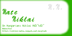 mate niklai business card